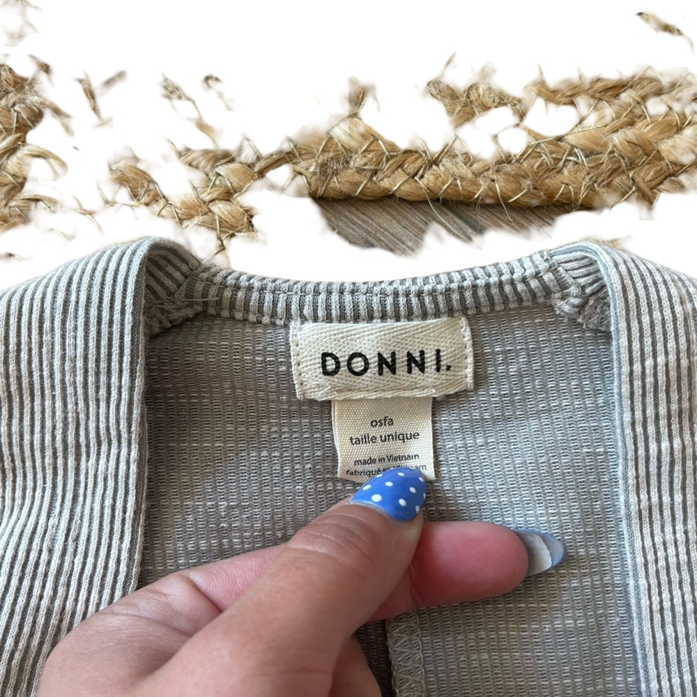 DONNI. Ribbed Open Front Cardigan - Picture 5 of 6